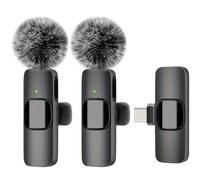 Microphone sans fil à clip, ce système de microphone sans fil à clip dispose d'un enregistrement en un clic, d'un design à clip, d'une interface USB Type-C, d'un diagramme polaire omnidirectionnel, co