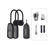 Microphone sans fil à clipser avec portée de 48,8 m pour saxophone et laiton, batterie rechargeable, conçu pour une utilisation avec des systèmes de voix et de haut-parleurs sur scène (un remorquage