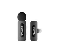 Microphone sans fil à pince 2,4 GHz 120 dB pour iPhone Lightning - Noir