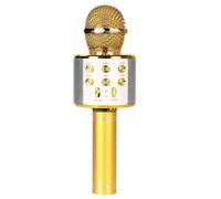 Microphone Sans Fil - Ankuka - Micro Karaoke - Lumières LED - Bluetooth - Or