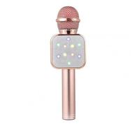 Microphone Sans Fil Bluetooth Universel Multifonction, Lumières Led, Karaoké Portatif, Abs, Microphone Audio Pour Ktv