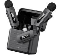 BOYA BY-V3 sans fil Lavalier revers Mirophone micro Rechargeable antibruit pour iPhone Android caméra diffusion en direct Vlogging BY-V30--Type-c