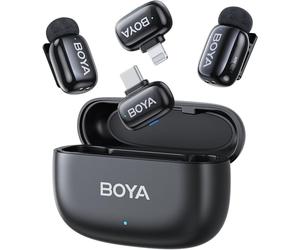 Microphone sans fil BOYA Mini-12 avec réduction de bruit et connectivité USB-C/Lightning