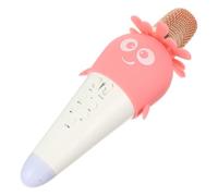 Microphone sans Fil Carotte LED pour Karaoké Garçon Fille Maison | Liaison sans Fil et Carte Mémoire, Effet Écho, Ports Casque et Charge Cachée, ABS Silicone