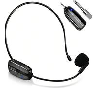 Microphone sans fil casque pour système PA, récepteurs et émetteurs sans fil 2,4G, micro casque et portatif 2 en 1 rechargeable pour amplificateur vocal, enceinte de scène, discours public et enseigne