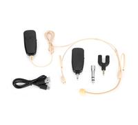 Microphone sans fil discret et invisible, couleur beige, idéal pour présentateurs, animateurs, chanteurs et enseignants. Son clair et précis.