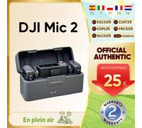 Microphone sans fil DJI Mic 2 avec suppression intelligente du bruit, enregistrement interne 32 bits flottant, son optimisé, portée de 250 m 1TX 1RX