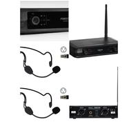 Microphone sans fil double serre tête PRO UHF processeur audio DSP DJ PARTY