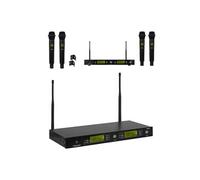 Microphone sans fil double true diversity à main PRO UHF processeur audio DSP DJ PARTY KARAOKE 32 canaux Sortie symétrique et asymét
