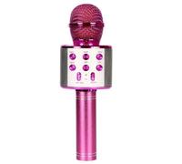 Microphone Sans Fil Karaoké, Ankuka Micro Karaoke avec Lumières LED de Danse, Microphone Bluetooth pour Enfants Fille Rouge