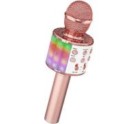 Microphone Sans Fil Karaoké, Ankuka Microphone Bluetooth 4 en 1 Portable Lecteur Karaoké avec Lumières LED de Danse, pour Fête Chant