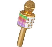 Microphone Sans Fil Karaoké, Ankuka Microphone Bluetooth 4 en 1 Portable Lecteur Karaoké avec Lumières LED de Danse, pour Fête Chant