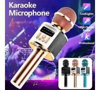 Microphone sans fil, microphone karaoké portable à main, microphone et haut-parleur tout-en-un, microphone Bluetooth, haute puissance, convient à tous les âges, microphone en direct pour chanter avec 