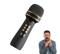 Microphone sans fil, microphones sans fil, micro portatif | Fournitures de fête avec microphone sans fil tout-en-1 avec lumières LED pour fêtes d'anniversaire, mariages et Noël