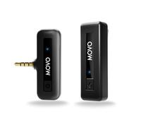 Microphone sans Fil Movo pour Mini caméra - Microphone Cravate sans Fil 2,4 GHz pour Appareil Photo DSLR, Appareil Photo sans Miroir, créateurs de Contenu (Autonomie de Batterie de 10 Heures)