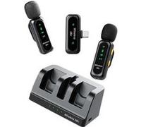 Microphone Sans Fil Pince-Col J20-TC, Un-à-Deux (avec Étui de Charge), Réduction Bruit DSP/IA, Effets Voix IA, Autonomie 30h