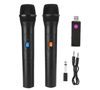 Microphone sans Fil Portable VHF, R¨¦cepteur de Microphone Vocal karaok¨¦ USB 2 en 1, Microphone R¨¦cepteur sans Fil ¨¤ Faible Bruit V16U pour Soir¨¦e de R¨¦Union de Performance en