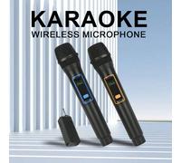 Microphone sans fil portatif, microphone portatif rechargeable, batterie de 8h pour diffusion en direct/karaoké/réunion, plug & play W6-2-BK,W6-1-BKABS
