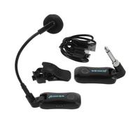 Microphone sans Fil pour Saxophone, Capture Professionnelle Stable 30 M | Compatible Trompette et Erhu, Usage en Église ou Enseignement Extérieur, Noir, Plastique et Métal