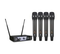 Microphone sans fil professionnel en 4 packs avec récepteur fixe