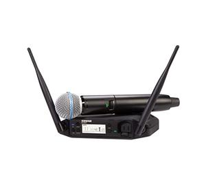 Microphone sans Fil Shure Glxd24+/B58 pour Église, Karaoké, Chant - Autonomie 12H, Portée 30M | Micro Beta 58A, Récepteur Canal Unique