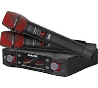 Microphone sans fil, système à double canal, fréquence réglable, prise UE