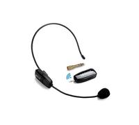 Microphone sans fil UHF 2 en 1 pour guide touristique, enseignement, conférence - Noir