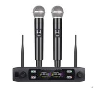 Microphone Sans Fil UHF Double Canaux pour Karaoké, Conférence, Scène, Salle de Classe, Streaming et Spectacle