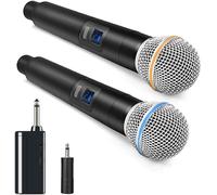 Microphone Sans Fil Uhf En Métal Avec Récepteur Rechargeable, Adapté Pour Karaoké, Chant, Fêtes, Mariages, Dj, Discours, 61 M