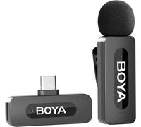 Microphone Sans Fil USB-C BOYA BY-V10 V2.0 pour iPhone 16/17 et Android avec Réduction de Bruit en Un Clic, Autonomie 9h (1 Émetteur + 1 Récepteur)