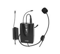 Microphone Serre Tête Sans Fil Design Lavalier avec Emetteur 30m Noir