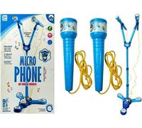 Microphone Set Karaoké Support bleu