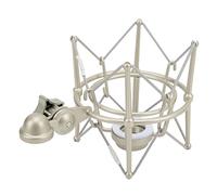 Microphone Shock Mount, Mic Suspension Shock Mount Holder Clip Anti Vibration Spider Shockmount pour la Diffusion en Direct(Champagne Argent)