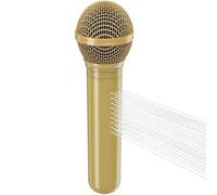 Microphone Shower Head with Handheld, Fun Vintage Microphone Shower Head, High Pressure Rain with Metal Case, Universal Fit for Bathroom Use (Gold 1pcs)