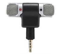 Microphone stéréo miniature à brancher, prise jack 3,5 mm, portable, sans pile, compact, pour l'enregistrement vocal et les conversations en ligne.