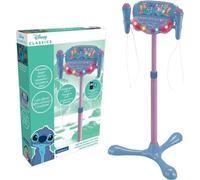 Microphone Stitch sur pied ajustable lumineux avec enceinte, 2 Micros et Effets vocaux, Enceinte Bluetooth