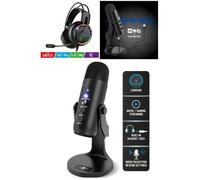 Microphone Streaming Music Gaming EKO700 CARDÏODE Podcasting Voix-off et instruments de musique + Casque Gamer PRO H7 SWITCH PC XBOX