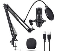 Microphone Studio Professionnel Diffusion En Direct Chant Enregistrement Kits De Microphone Avec Bras De Ciseaux De Suspension Et Support Anti-Choc En Métal.