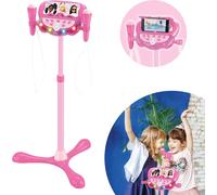 Microphone sur pied enceinte bluetooth barbie rose TU