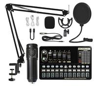 Microphone téléphone portable carte son ensemble ordinateur enregistrement équipement de diffusion en direct carte son en direct dédié ensemble complet,D