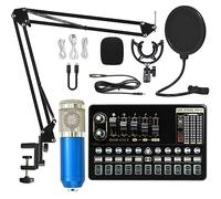 Microphone téléphone portable carte son ensemble ordinateur enregistrement équipement de diffusion en direct carte son en direct dédié ensemble complet,B