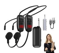 Microphone tête sans Fil - Système Mains Libres, Équipement Professionnel | Batterie Rechargeable Stable de réduction du Bruit de Transmission Claire, Application de Formation