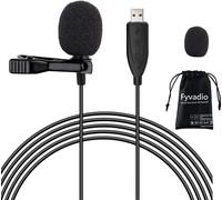 Microphone USB, 2m USB Lavalier Microphone Plug & Play Omnidirectionnel Lapel Shirt Collar Clip on Mic pour PC, Computer, Mac, Laptop, Youtube, Skype, Recording, Podcasting, Gaming