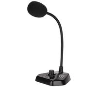 Microphone USB à Col de Cygne pour Ordinateur Portable, Micro de Bureau Anti-interférences avec Bouton de Sourdine, Lumières RVB, Prise Omnidirectionnelle à 360 ° pour Les Jeux