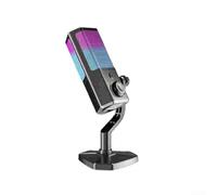 Microphone USB de jeu pour PC, micro de bureau RVB avec réduction intelligente du bruit, sourdine en un clic pour le streaming en direct