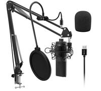 Microphone Usb Fifine Avec Bras De Flèche,Support Anti-Choc Et Filtre Anti-Pop,Micro De Studio Plug&Play Pour Podcast/Voix Sur/Enregistrement-K780.