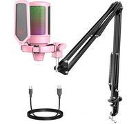 Microphone USB gaming - FIFINE - Microphone A6TP - RGB - Bouton silence - Fixation antichoc