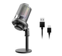 Microphone USB pour PC couleur Gaming Mic avec bouton muet éclairage couleur de base solide pour streaming et chant en direct Microphone de type C