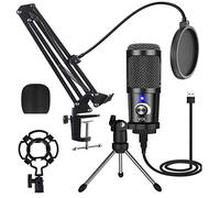 Microphone USB pour PC Gaming Microphone avec bras 192 kHz/24 bits Podcast Microphone PS4 Streaming YouTube Microphone avec support Studio Microphone Voix Enregistrement Condensateur Microphone Microphone