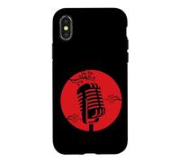 Microphone Vintage Cherry Blossom Retro Musique Coque pour iPhone X/XS